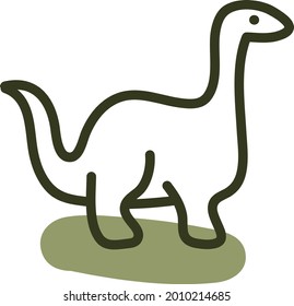 Green Nigersaurus, illustration, vector on a white background.