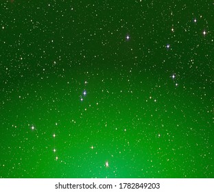 Green Night shining starry sky space background cosmos wallpaper