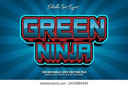 green ninja editable text effect