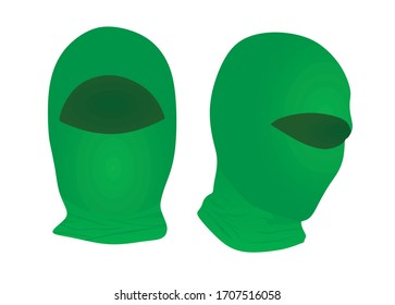 Máscara verde ninja. ilustración vectorial