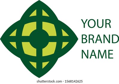 Green Ninja Star Logo Vector Design