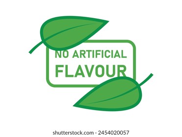 Green non artificial flavor label icon.