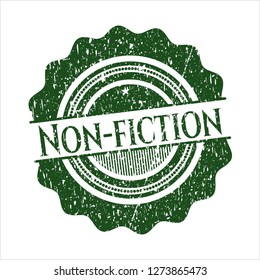 Green Non-fiction distressed grunge stamp