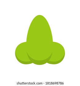 The Green Nose Of Witch. Isolated Vector Illustration