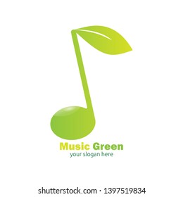 Green note music logo design