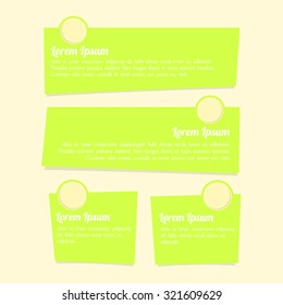 Green note paper, banner