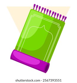 Green notebook icon. Cartoon of green notebook vector icon for web design isolated on white background