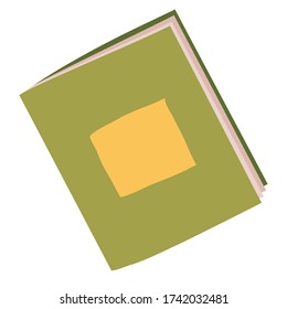 bloc de notas verde, objeto aislado sobre fondo blanco, ilustración vectorial,
