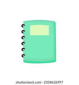 Portátil verde aislado con ilustración de anillos