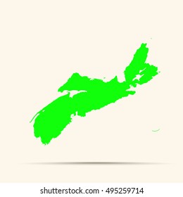 Green Nova Scotia Map Illustration