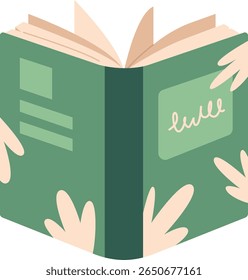 Livro verde livro ilustração vetorial