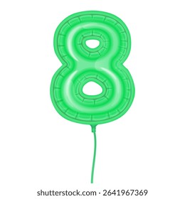 Green Number 8 Balloon for Celebrations Vector format