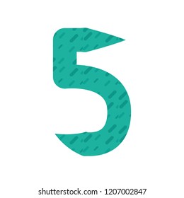 green number five font on white background