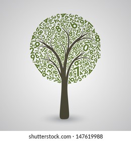 Green Number Tree EPS10 Vector 