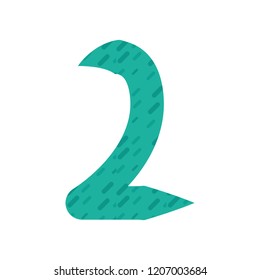 green number two font on white background