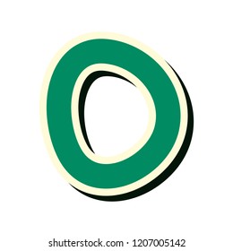 green number zero on white background