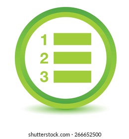 Green numbered list icon on a white background. Vector illustration
