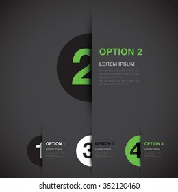 green numbered option background