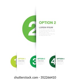 green numbered option background