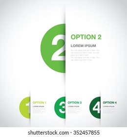 green numbered option background