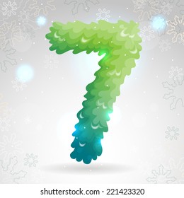 Green numbers, Christmas Seven, vector.
