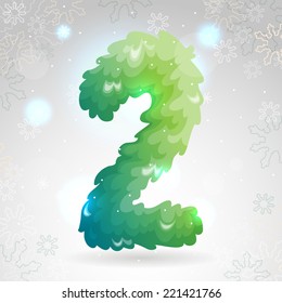 Green numbers, Christmas Two, vector.