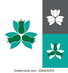 Green Nut Star Shape Vector Logo Template