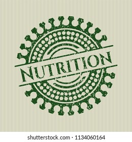 Green Nutrition distressed grunge stamp