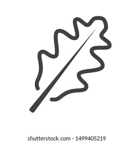 green oak leaf icon- vector illustration
