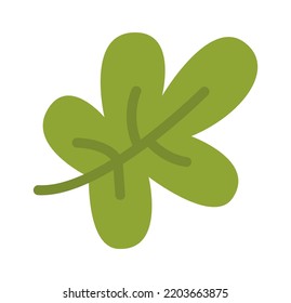 Green oak leaf icon. Vector illustration