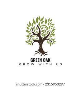 Grüne Oak-Logo, Vektorgrafik