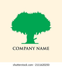 green oak nature vector logo background