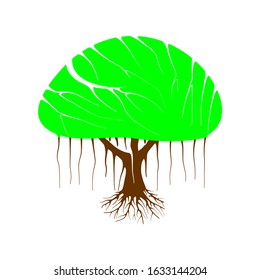 Green Oak Silhouette of a tree, Vector illustration eps 10