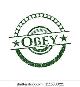 Green Obey distressed grunge seal