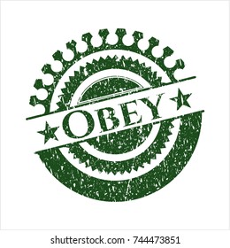 Green Obey rubber texture