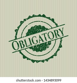 Green Obligatory distressed grunge stamp