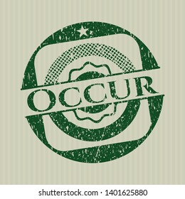 Green Occur rubber grunge texture seal