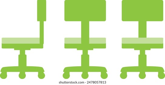 
Green office chair illustration material