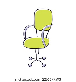 Ilustración vectorial aislada de la silla de oficina verde