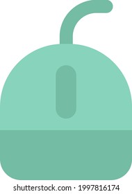 Green office mouse, illustration, on a white background.