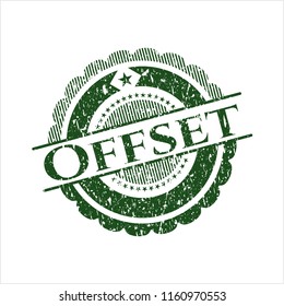 Green Offset distressed rubber grunge texture stamp