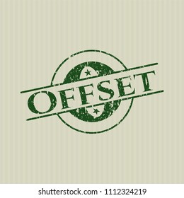  Green Offset distressed rubber seal with grunge texture