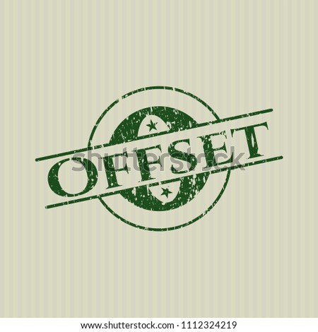  Green Offset distressed rubber seal with grunge texture