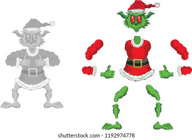 Green Ogre in Christmas for Animation