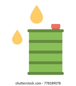 
A green oil container with oil droplet flat icon
