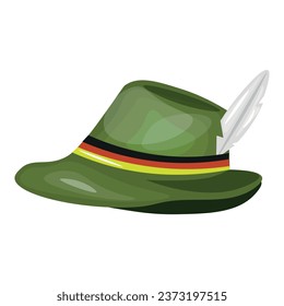 Green Oktoberfest hat on white background