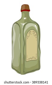 green old handmade bottle sealed with wax
