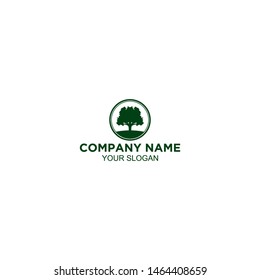 Green Old Oak Logo Design Vector