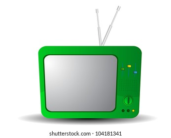 green old tv. vector illustration