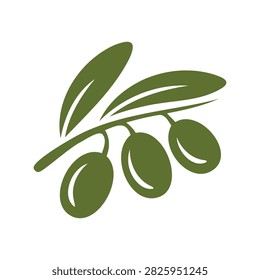Green Olive Branch with Leaves on Transparent Background Design